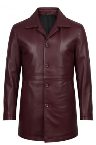 Keeper & Co Hawthorn Men's Genuine Leather Mid-Length Trench Coat