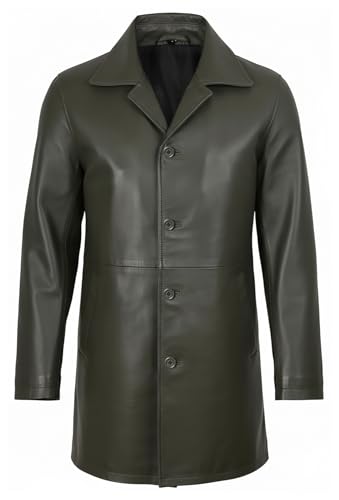 Keeper & Co Hawthorn Men's Genuine Leather Mid-Length Trench Coat
