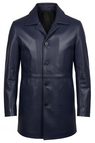 Keeper & Co Hawthorn Men's Genuine Leather Mid-Length Trench Coat