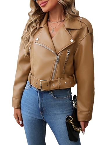 Keeper & Co Gainsborough Women's Cropped Faux Leather Biker Jacket