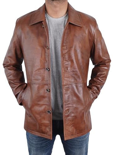 Keeper & Co Hawthorn Men's Genuine Leather Mid-Length Trench Coat