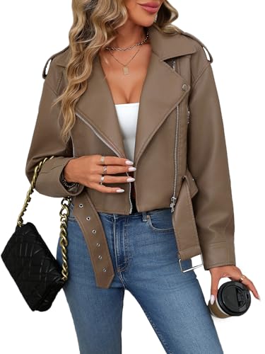Keeper & Co Gainsborough Women's Cropped Faux Leather Biker Jacket