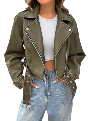 Keeper & Co Gainsborough Women's Cropped Faux Leather Biker Jacket