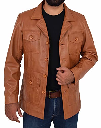 Keeper & Co Whitby Men's Slim-Fit Leather Safari Jacket