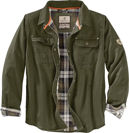 Keeper & Co Wetherby Men's Waxed Cotton Flannel-Lined Shacket