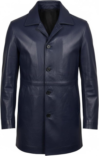 Keeper & Co Hawthorn Men's Genuine Leather Mid-Length Trench Coat