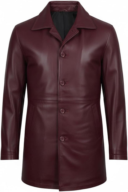 Keeper & Co Hawthorn Men's Genuine Leather Mid-Length Trench Coat