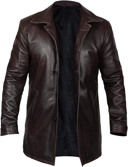 Keeper & Co Hawthorn Men's Genuine Leather Mid-Length Trench Coat