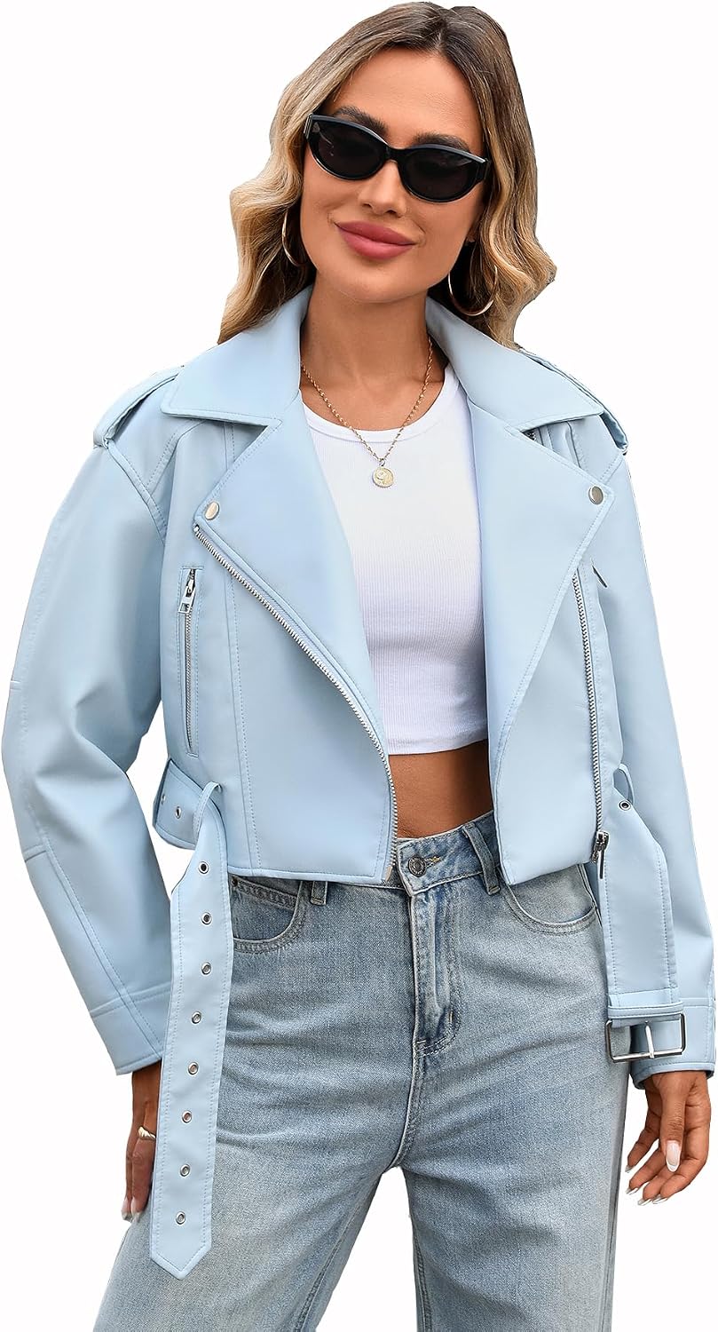 Keeper & Co Gainsborough Women's Cropped Faux Leather Biker Jacket