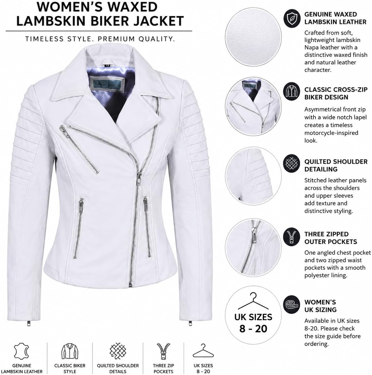 Keeper & Co Stamford Women's Waxed Quilted Biker Jacket
