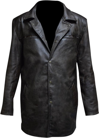 Keeper & Co Hawthorn Men's Genuine Leather Mid-Length Trench Coat