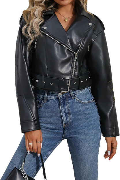 Keeper & Co Gainsborough Women's Cropped Faux Leather Biker Jacket