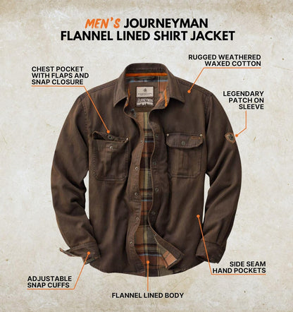 Keeper & Co Wetherby Men's Waxed Cotton Flannel-Lined Shacket
