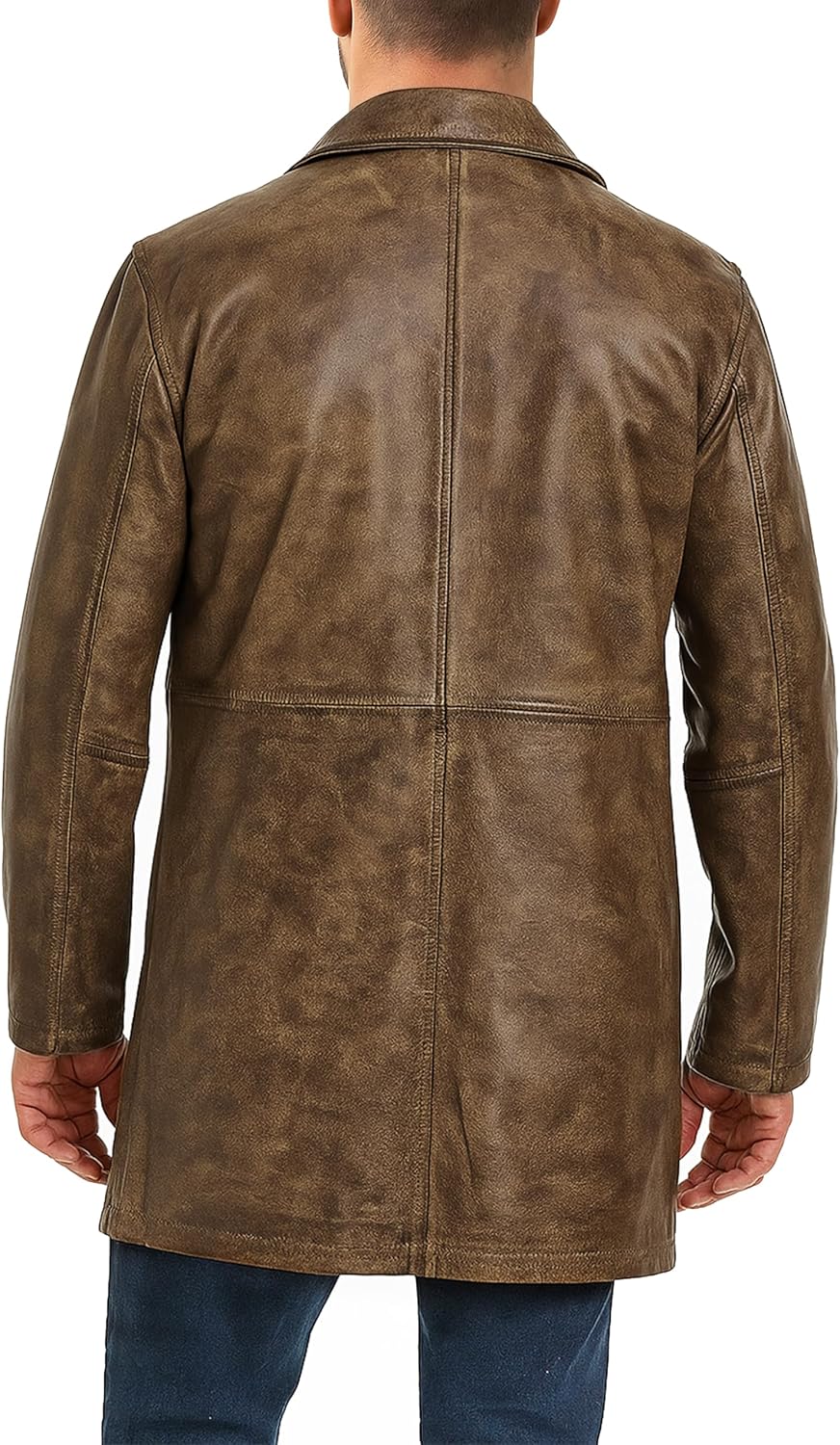 Keeper & Co Hawthorn Men's Genuine Leather Mid-Length Trench Coat