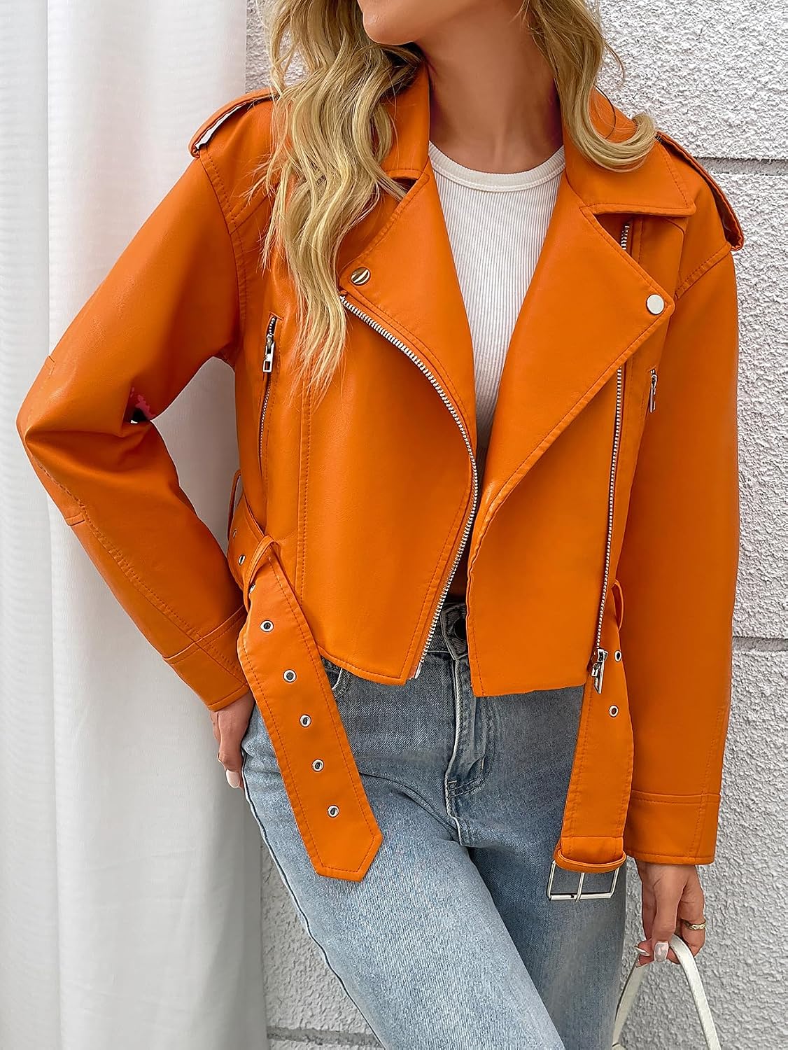Keeper & Co Gainsborough Women's Cropped Faux Leather Biker Jacket
