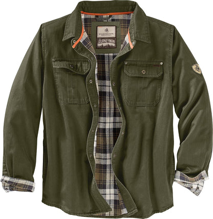 Keeper & Co Wetherby Men's Waxed Cotton Flannel-Lined Shacket