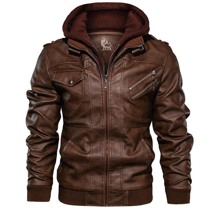 The Salvador — Hooded Faux Leather Jacket
