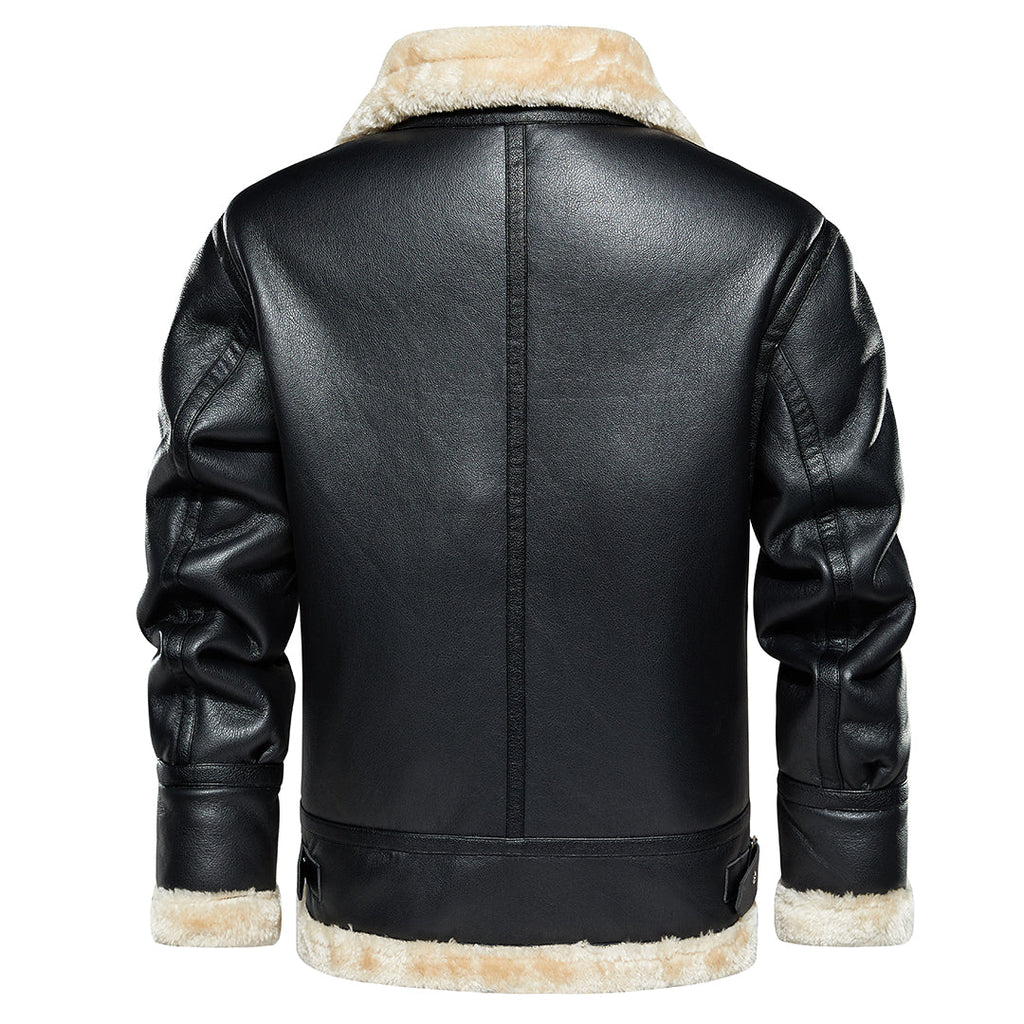 The Duke — Sherpa-Lined Faux Leather Jacket