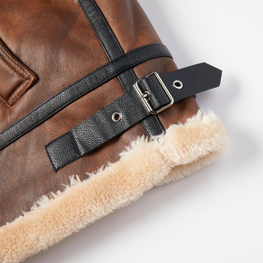 The Duke — Sherpa-Lined Faux Leather Jacket