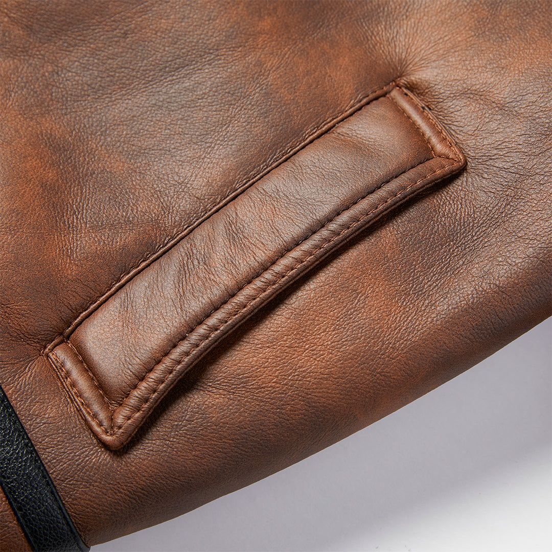 The Duke — Sherpa-Lined Faux Leather Jacket