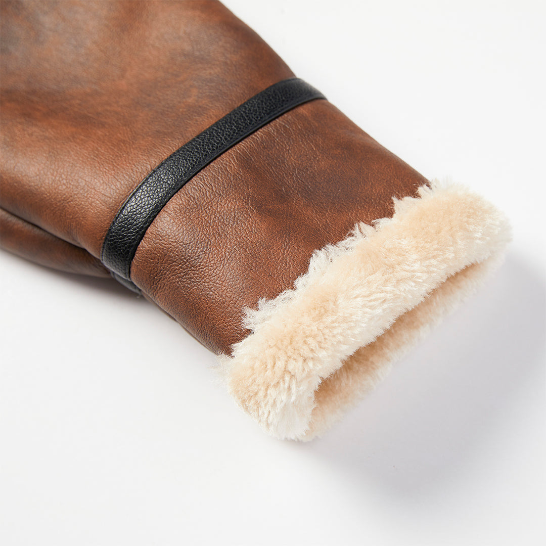 The Duke — Sherpa-Lined Faux Leather Jacket