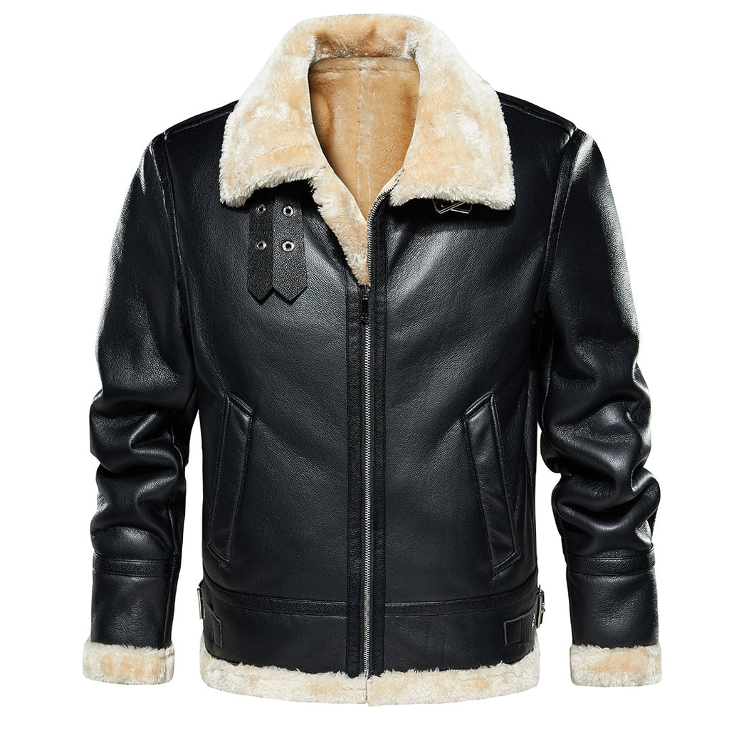 The Duke — Sherpa-Lined Faux Leather Jacket