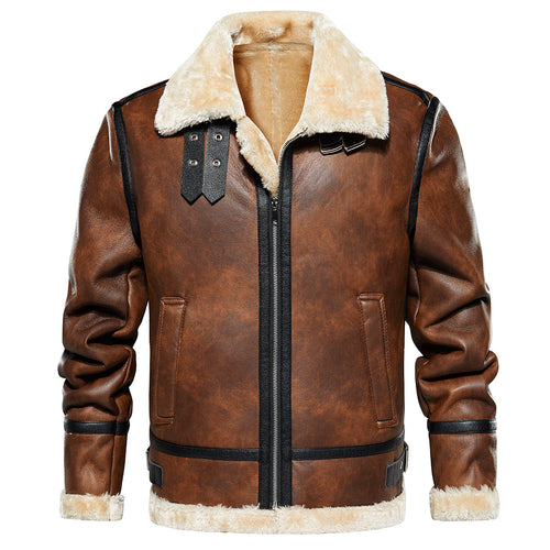The Duke — Sherpa-Lined Faux Leather Jacket
