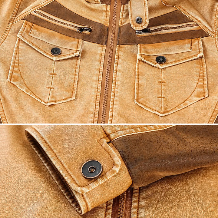 The Titan — Hooded Faux Leather Jacket