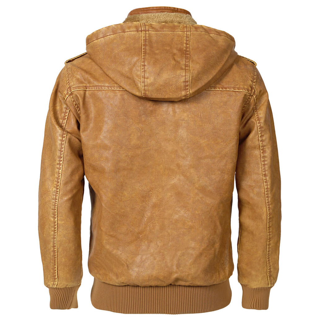 The Windsor — Hooded Faux Leather Jacket