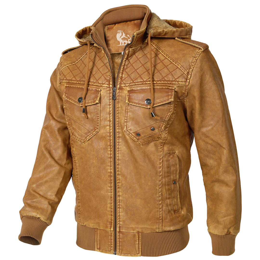 The Windsor — Hooded Faux Leather Jacket