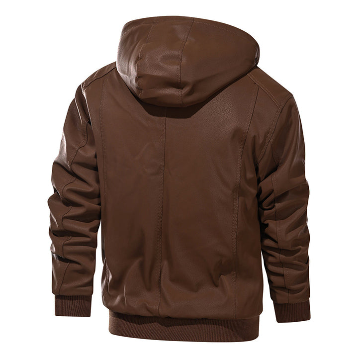 The Marziano — Hooded Faux Leather Jacket