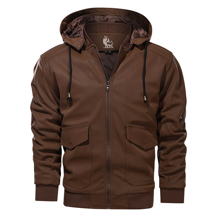 The Marziano — Hooded Faux Leather Jacket