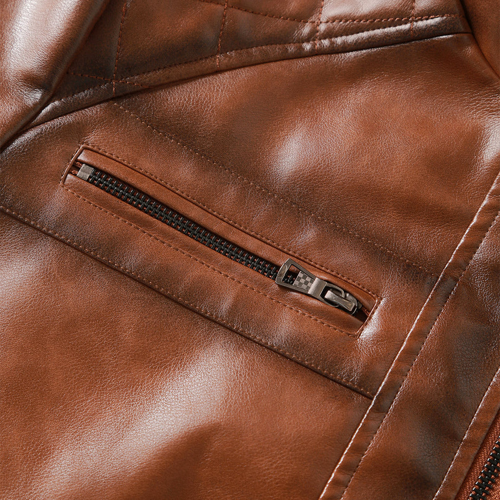 The Roadster — Belted Faux Leather Jacket