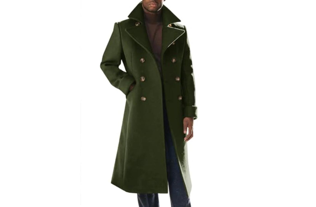 The Regent — Army Green Wool Trench Coat